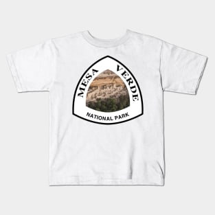 Mesa Verde National Park shield Kids T-Shirt